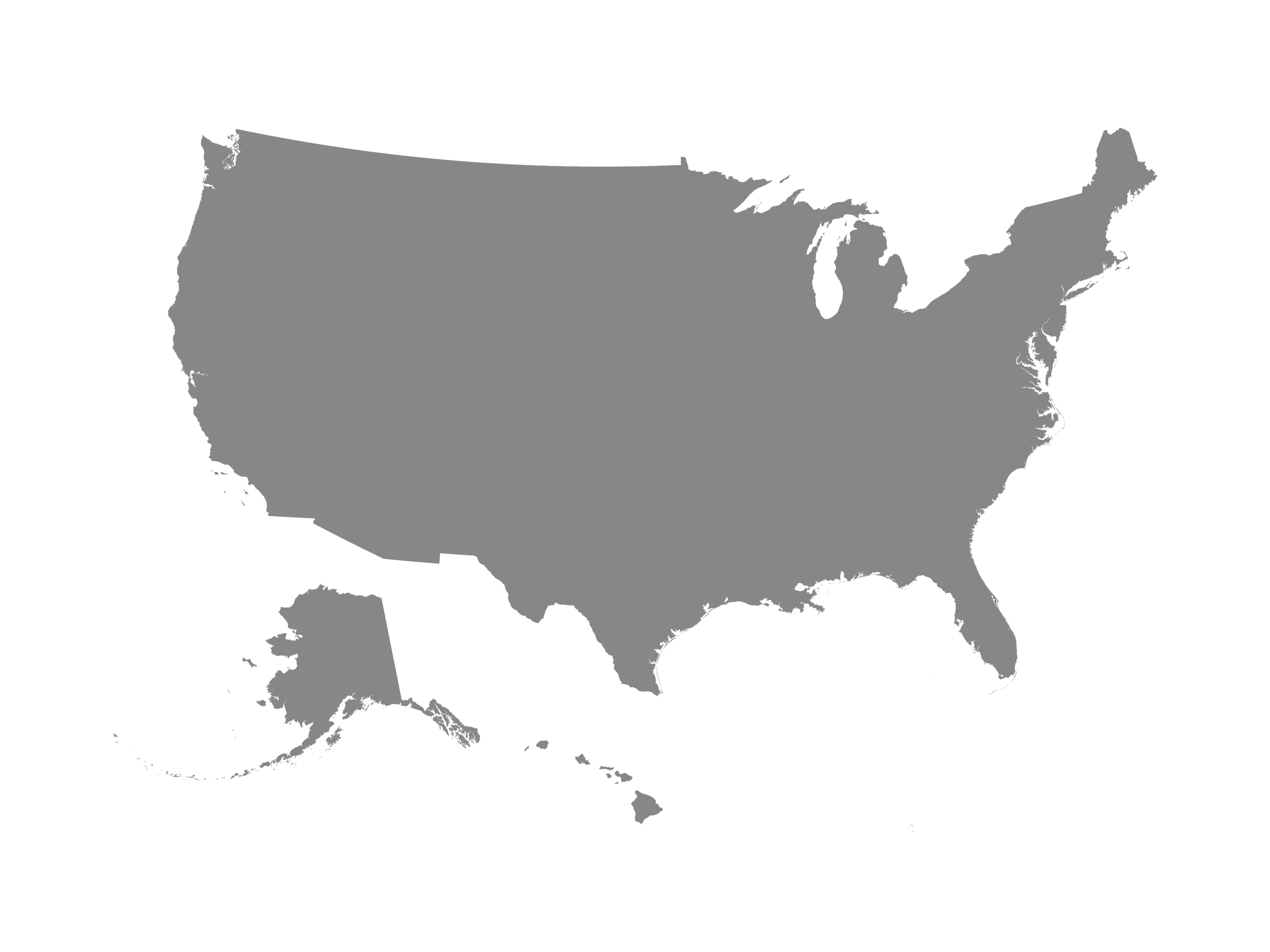 United States of America - Single Color by FreeVectorMaps.com